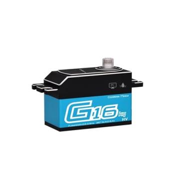 Imagem de Coreless Programmable Servo 16KG True Torque High Speed ​​Full Metal Gear Waterproof 1/8 1/10 Short Body(Blue)