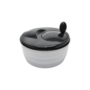 Imagem de Centrífuga de Salada Manual 4 Litros – Secador de Verduras com Cesta Removível, Tampa Giratória e Design Moderno, Cor Preta