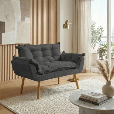 Imagem de Namoradeira Decorativa Para Sala Recepção Consultório Escritório Manicure Alice Suede