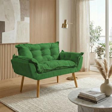 Imagem de Namoradeira Decorativa Para Sala Recepção Consultório Escritório Manicure Alice Suede