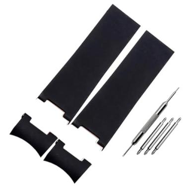 Imagem de ZUC 22 x 20 mm DIVER and Marine Pulseira de relógio de borracha de silicone impermeável para Ulysse Nardin Man pulseira ferramentas (Preto-A)