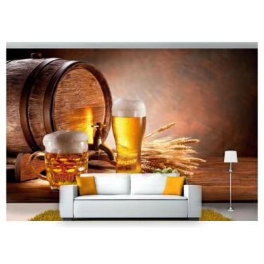 Imagem de Papel De Parede Cerveja Bebida Barril Lupulo 3D Al60 - Você Decora
