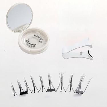 Imagem de Cílios magnéticos com aplicador, sem necessidade de cola, kit de cílios macios, cílios magnéticos reutilizáveis aparência natural