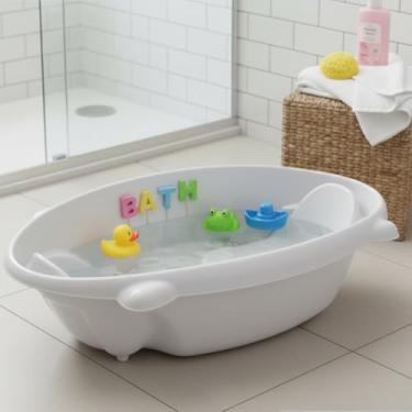 Imagem de Banheira Prime Baby Com 2 Assentos Recém Nascido 0 a 5 Anos Ergonômica Confortável e Segura Até 30kg Plástico Atóxico Anatômico (Branco)