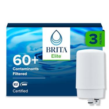 Imagem de Brita Filtro de Água para Pia, Sistema de Filtragem de Água, Reduz 99% do Chumbo, Branco, 3 Unidades