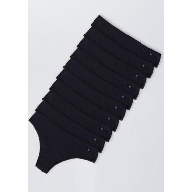 Imagem de Kit Com 10 Calcinhas Básicas Biquíni Em Algodão Com Elastano - Hering,