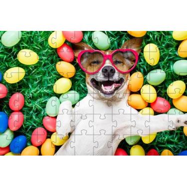 Imagem de 4 Quebra-Cabeças de Cachorros Diversão Inclusiva e Inteligente 24 peça