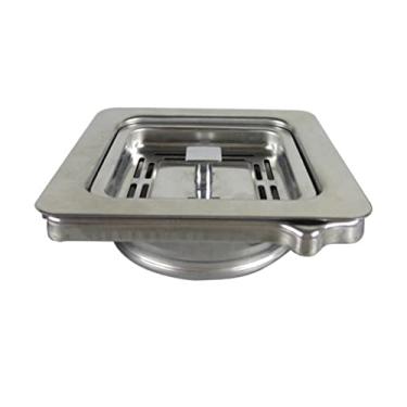 Imagem de JISADER Cesta de drenagem quadrada de aço inoxidável para triturador de lixo 114 x 114 mm