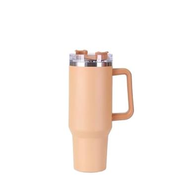 Imagem de Copo Térmico Inox 304 com Canudo e Alça | Garrafa Térmica de 1,2 Litros (1200ml) para Academia, Trabalho e Viagem(nube)