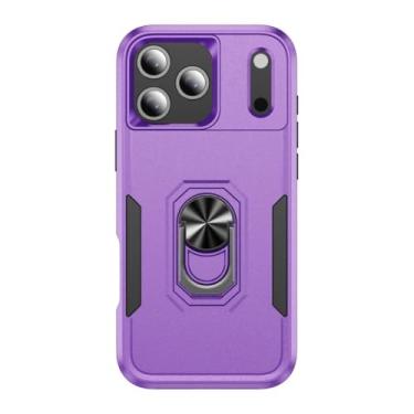 Imagem de Capa à prova de choque para iPhone 17/17 Air/17 Pro/17 Pro Max, capa protetora contra quedas de grau militar, à prova de queda, capa de suporte de sucção magnética montada no carro (roxo, 17)