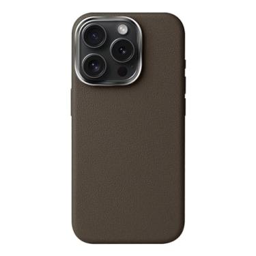 Imagem de ZYDADA Capa ultrafina para iPhone 15 Pro Max/15 Pro/15 Plus/15, proteção elevada para câmara, capa de couro estilo empresarial agradável para a pele
