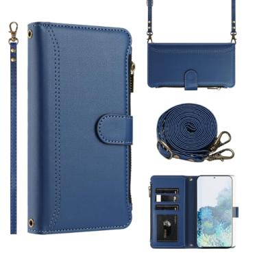 Imagem de Asuwish Capa de telefone para Samsung Galaxy S20 Plus S20+ 5G capa carteira com protetor de tela de vidro temperado transversal de couro flip zíper suporte para cartão celular S20+5G S20plus 20S + S2O