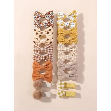Imagem de 20 peças de grampos de cabelo pequenos para bebês meninas 3,6 cm - 5,6 cm mini conjunto de presilhas antiderrapantes totalmente forradas artesanais laço flor acessórios de cabelo para recém-nascidos