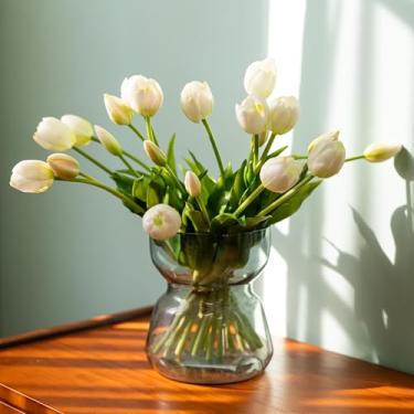 Imagem de Avoeco 20 peças de tulipas artificiais de látex de toque real – buquê de tulipas falsas para decoração de casa, centros de mesa de casamento, arranjos florais de primavera, flores falsas para