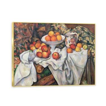 Imagem de Moldura dourada. Arte vintage emoldurada de frutas mortas, pintura clássica de cozinha country, decoração de parede de casa de fazenda quente para sala de jantar e cozinha. A98. 30x40cm-11,8x15,7 pol.
