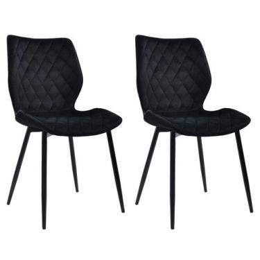 Imagem de Conjunto com 2 Cadeiras Palmer Preto - Keva