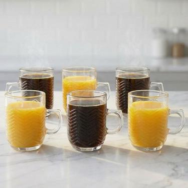 Imagem de Jogo Copos De Vidro Caneca Xícara De 250ml Conjunto Kit 6pçs - Genéric