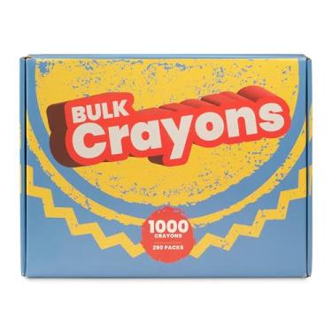 Imagem de Giz de cera a granel, pacote com 1000 (250 conjuntos de 4) - lembrancinhas de giz de cera embrulhadas individualmente para crianças, restaurantes, salas de aula, sacolas de presente de aniversário