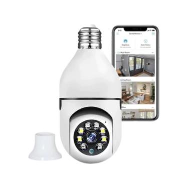 Imagem de Câmera Lâmpada Segurança WiFi Sem Fio 360 IP Full HD, PTZ Visão Noturna - BIVOLT