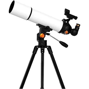 Imagem de Telescópio LUYILA, telescópio refrator astronômico de montagem AZ de 80 mm de abertura de 500 mm, com tripé ajustável e escopo localizador, portátil para adultos e iniciantes com tripé