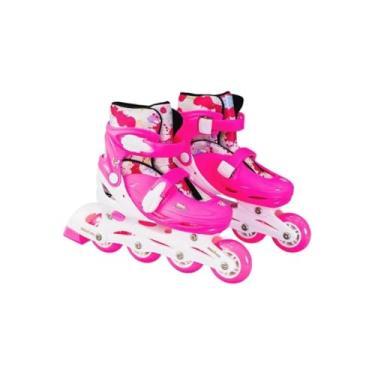 Imagem de Patins Infantil Ajustavel com Kit Proteção Cromatica 31-34