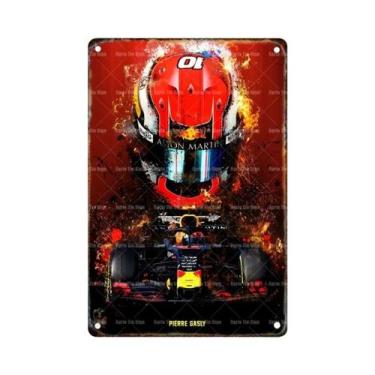 Imagem de Placa De Metal Vintage Estilo Graffiti Retrô De Carro De Corrida F1, D