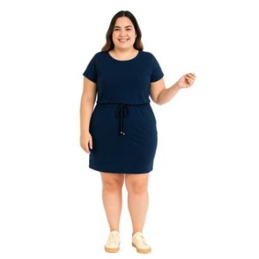 Imagem de Vestido Plus Size Feminino Manga Curta Elegante Casual Festa-Feminino