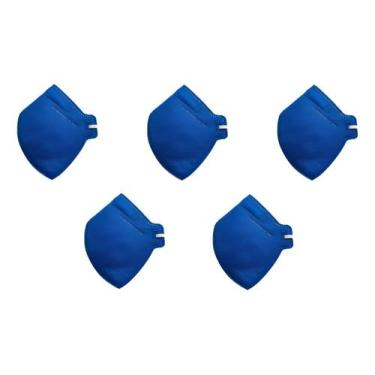 Imagem de Kit 5 Respirador Máscara Pff2 sem Válvula Carvão Ativado Camper Azul