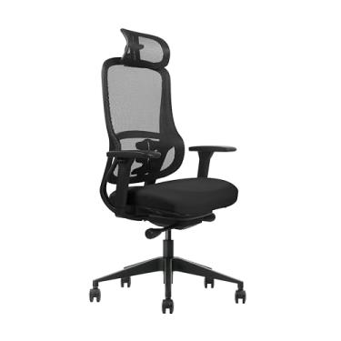 Imagem de Cadeira De Escritório Ergonômica ZARUUS SIRIUS Apoio de Pescoço e de Braços com Ajuste Encosto Inclinação Malha Preta