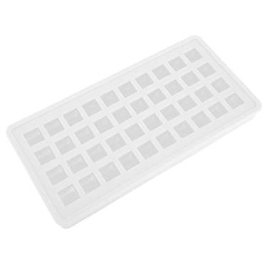 Imagem de Bandeja de gelo de silicone formato quadrado cubos de gelo molde fácil de limpar máquina de lavar louça segura antiaderente reutilizável para bares domésticos restaurantes (Transparente)