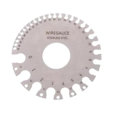 Imagem de Régua De Medição De Espessura De Fio De Aço Inoxidável 0-36 AWG, Ferra