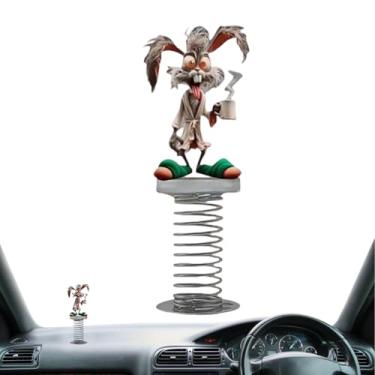 Imagem de Painel de painel para , painel de , decoração de coelho de acrílico 2D, figura de animal, enfeite plano para viagem, caminhão, trailer, minivan, sedan, passeios em família