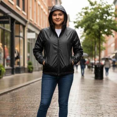 Imagem de Jaqueta Infantil Juvenil em Nylon com Capuz e Bolsos Laterais- Cativa-Feminino