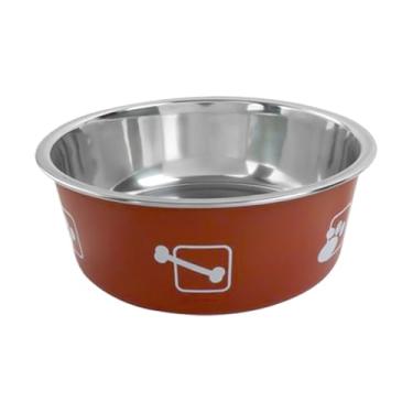 Imagem de Tigelas de aço inoxidável para gatos | Tigelas impressas para cães de grande capacidade, acessórios para animais de estimação para canil, casa, furão, acampamento, fazenda, carro ao ar livre