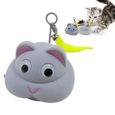 Imagem de Brinquedos automáticos para gatos | Brinquedos elétricos de enriquecimento de gatos em movimento - Acessórios para gatinhos mastigáveis em movimento com luz, jogos de cachorro e filhotes para