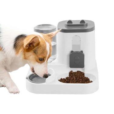Imagem de Alimentador automático para cães – Dispensador automático de água para gatos | Dispensador de comida para cães, tigela grande para alimentação de animais de estimação, tigela para gatinhos, pequenos