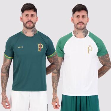 Imagem de Kit 2 Camisas Palmeiras Energy e Palestra Raglan Branca e Verde - Bete