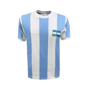 Imagem de CAMISA MASCULINA ARGENTINA LIGA RETRÔ 1970'S-Masculino