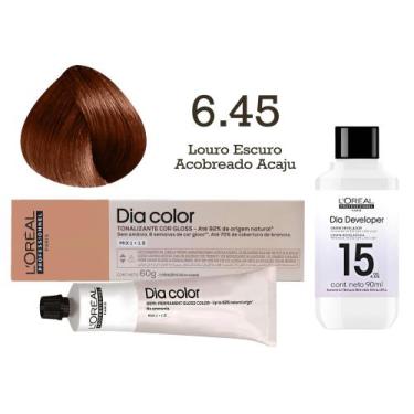 Imagem de Tonalizante Dia Color 6.45 Louro Escuro Acobreado Acaju + Emulsão Reve