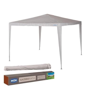 Imagem de Tenda Praia Gazebo 3x3m Rafia Com Bolsa De Transporte Mor Cor:branco Branco