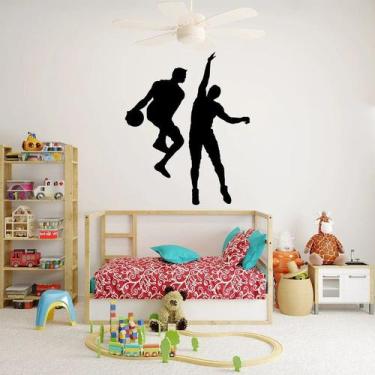 Imagem de Adesivo de parede  basquete - Ambiente dekorado, 70cm, preto