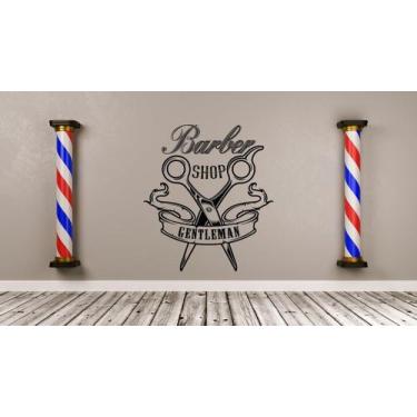 Imagem de Adesivo de parede  barbearia, cabeleireiro - Ambiente dekorado, 80cm, 