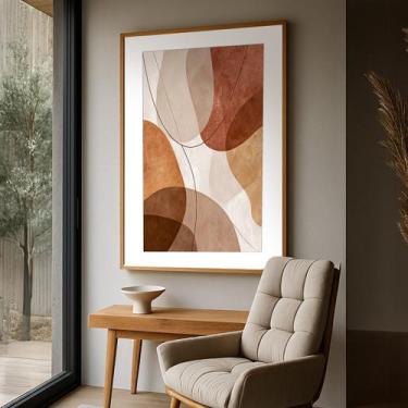 Imagem de Quadro com Moldura e Acrilico Cristal Vidro Abstrato Suave  para Sala,