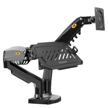 Imagem de Kit Suporte Articulado Monitor E Notebook Pistão F160 Nb + Bandeja Apoio Nbh-7bl