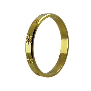 Imagem de Aliança em Ouro 18K 3,00 mm Trabalhada - Joia de Noivado ou Casamento 