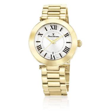 Imagem de Relógio Pulso Jean Vernier Feminino Aço Dourado Jv06855
