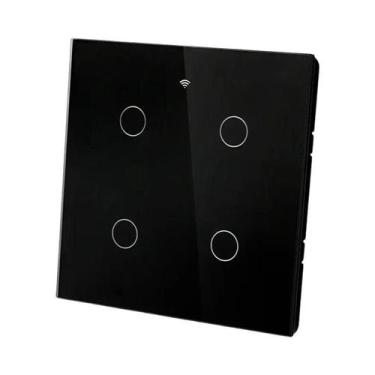 Imagem de Interruptor De Luz De Parede Inteligente WiFi 4x4 Com Sensor De Toque 