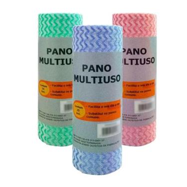 Imagem de Pano Multiuso Tipo Perfex Rolo com 25 Panos Para Limpeza Microfibra - 