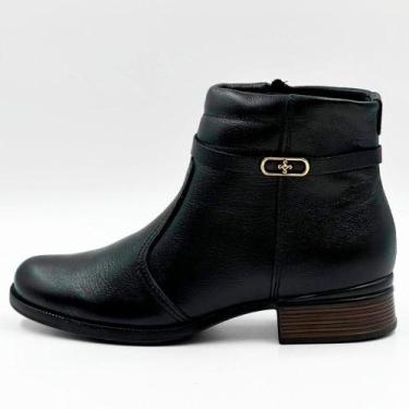 Imagem de Bota Pegada Cano Curto Salto Bloco REF:282014, Preto, 37