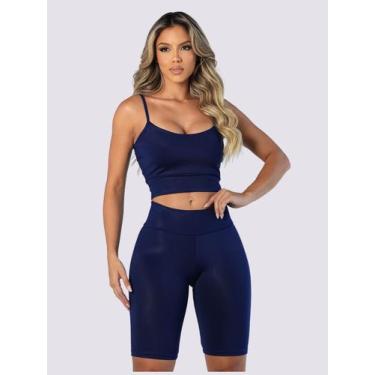 Imagem de Top De Academia Feminino Cropped Faixa Alcinha Casual Básico Liso com 